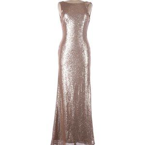 Cocktail Dress - Lulu's, M, Metallic, Tan